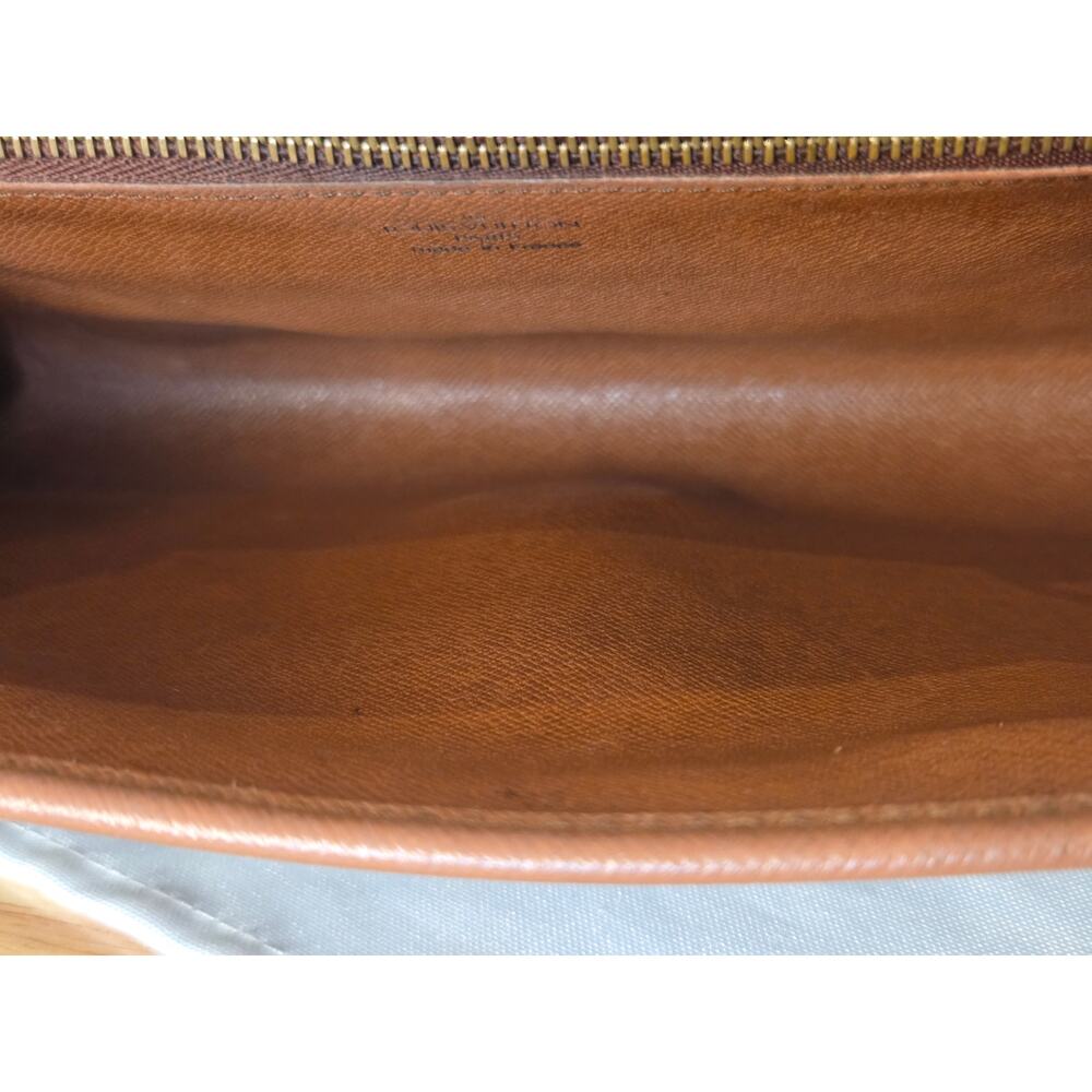 Louis Vuitton Bordeaux Monogram Crossbody Clutch Bag Vintage Brown Leather Trim - Picture 9 of 15